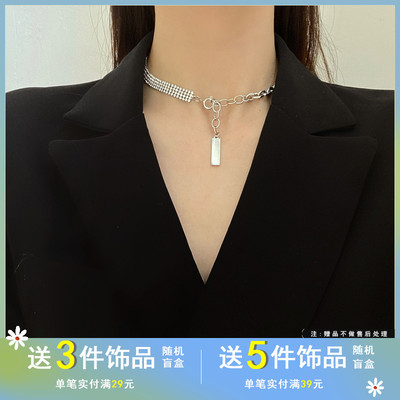 拼接闪亮镶钻网红潮人街拍项链