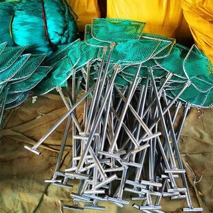 全套圈铁耙抄网双圈防磨捞大物水产养殖卖鱼专用渔具钢圈捞网渔网