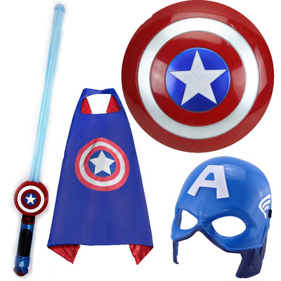 盾牌面具声光剑披风小孩表演动漫人物道具儿童美国队长玩具塑料|msdalam kategori Toy/bayi/teka-teki/blok bangunan/model, elektronik/cahaya/berudara/mainan rumit, mainan LED - dari Buy2taobao.com untuk memberikan perkhidmatan ejen Taobao profesional membeli