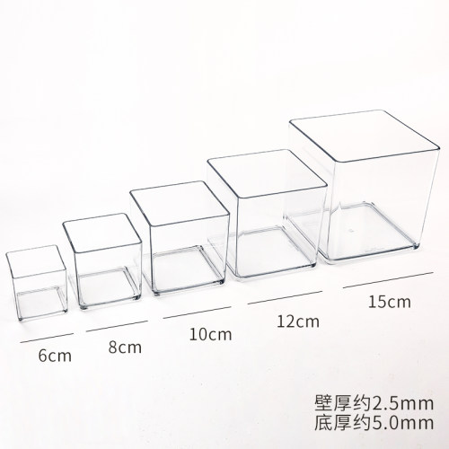 亚克力正方形花盆透明盒一体式