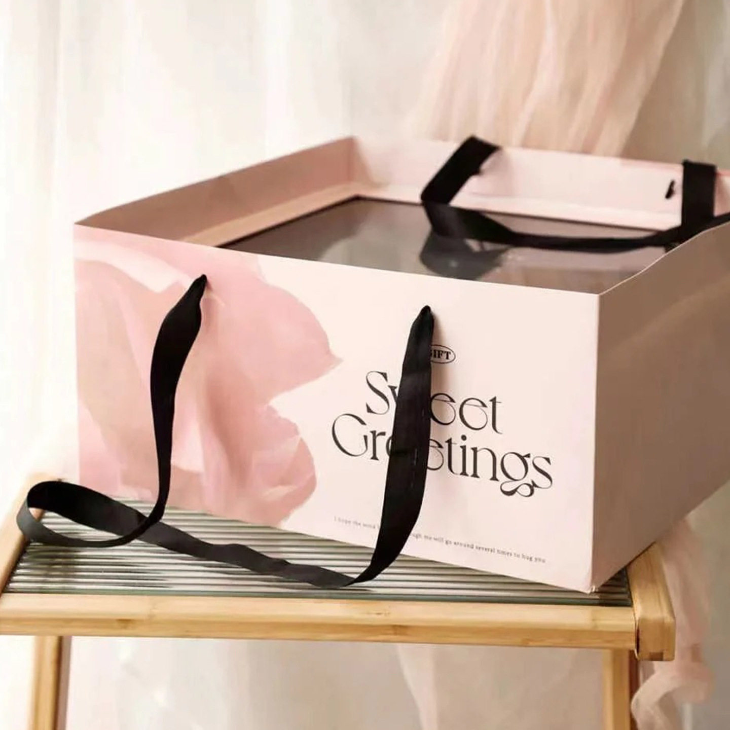 大号手提袋鲜花礼品袋水果花盒插花手拎袋方形礼盒包装袋花束袋子