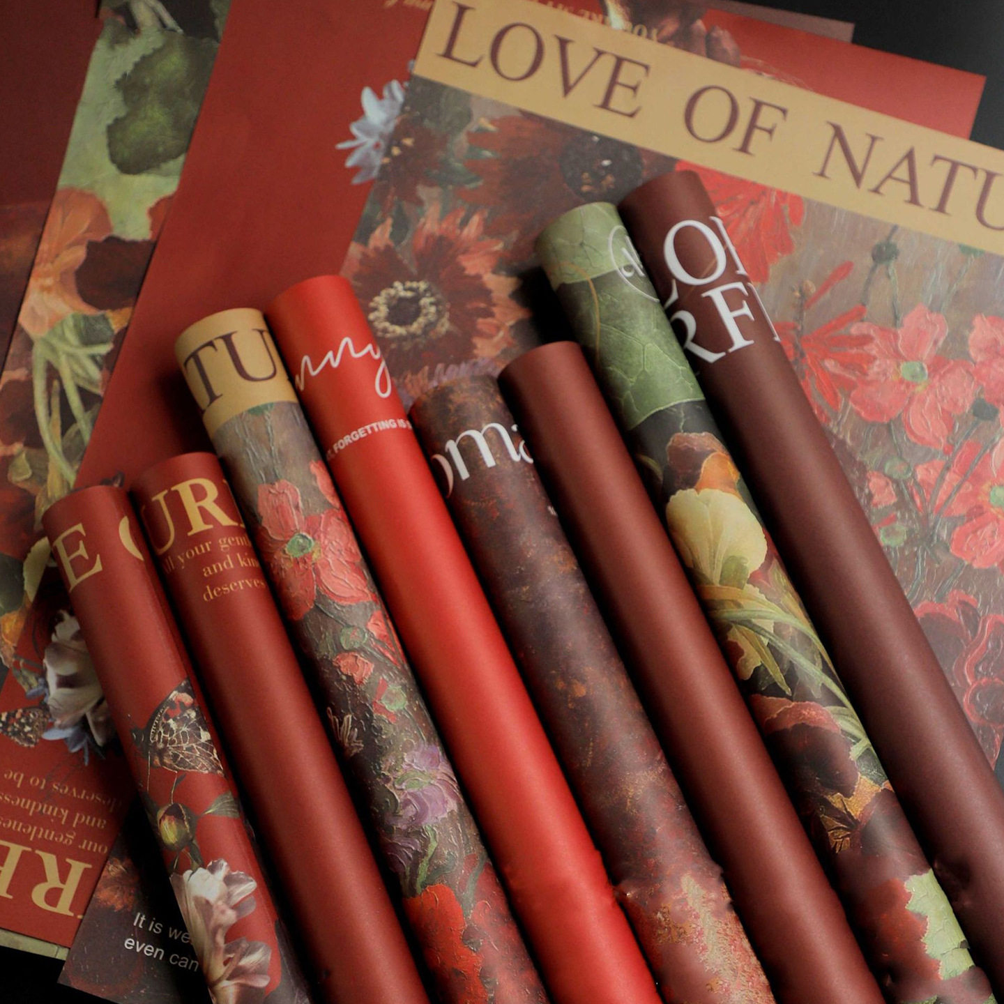 美拉德油画纸包花纸秋冬浪漫加厚