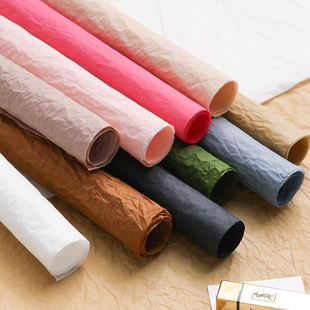 雪奈纸花束包装 纸防水鲜花手揉褶皱包花纸花店花艺手工diy资材料