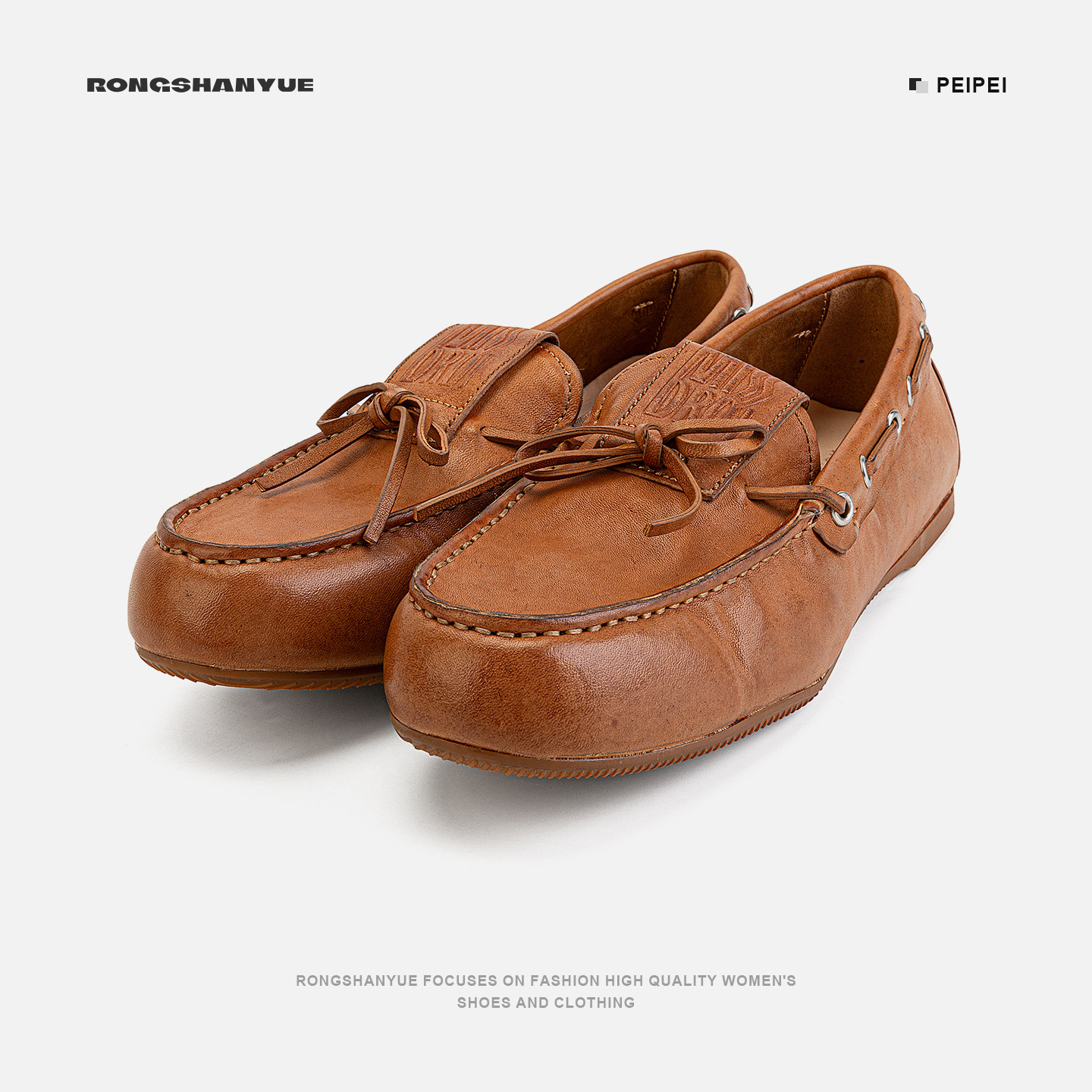 Rongshanyue蝴蝶结乐福鞋女2025新款一脚蹬马皮豆豆鞋小皮鞋B1434,女鞋,乐福鞋（豆豆鞋）,淘宝优惠券,粉丝福利购,淘宝优惠卷