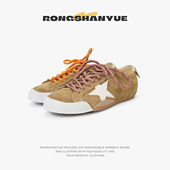 星星做旧小脏鞋 Rongshanyue系带平底低帮德训板鞋 2025新款 女B1275