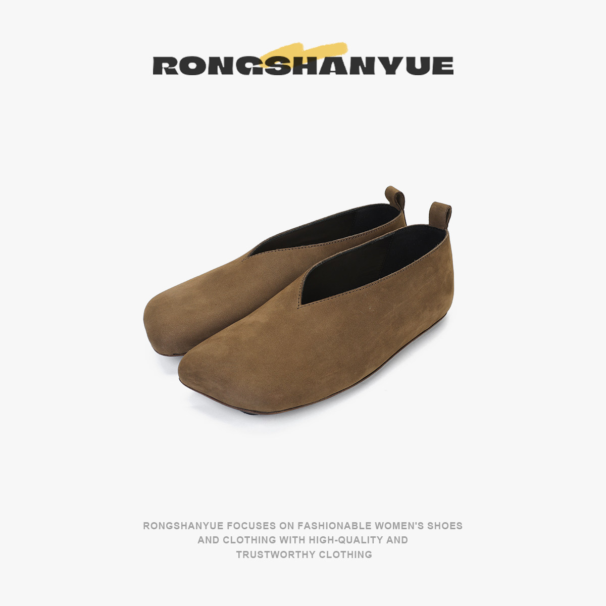 方头奶奶鞋懒人一脚蹬单鞋女舒适百搭芭蕾舞鞋B1319