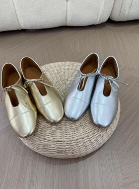 法式超软牛漆皮一字扣带平底玛丽珍单鞋女小皮鞋B1295