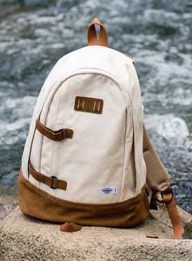 SteppyX COMBACK户外帆布双肩包纯色休闲防泼水日系复古潮流