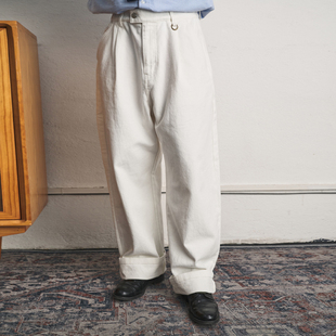 KUFFYLINK 宽松阔腿白色牛仔裤男款男士新款2024长裤加长版高个子