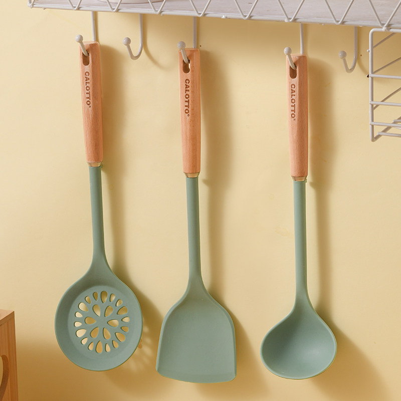 卡洛图锅铲家用硅胶铲不粘锅专用炒菜铲子厨具耐高温炒勺汤勺套装