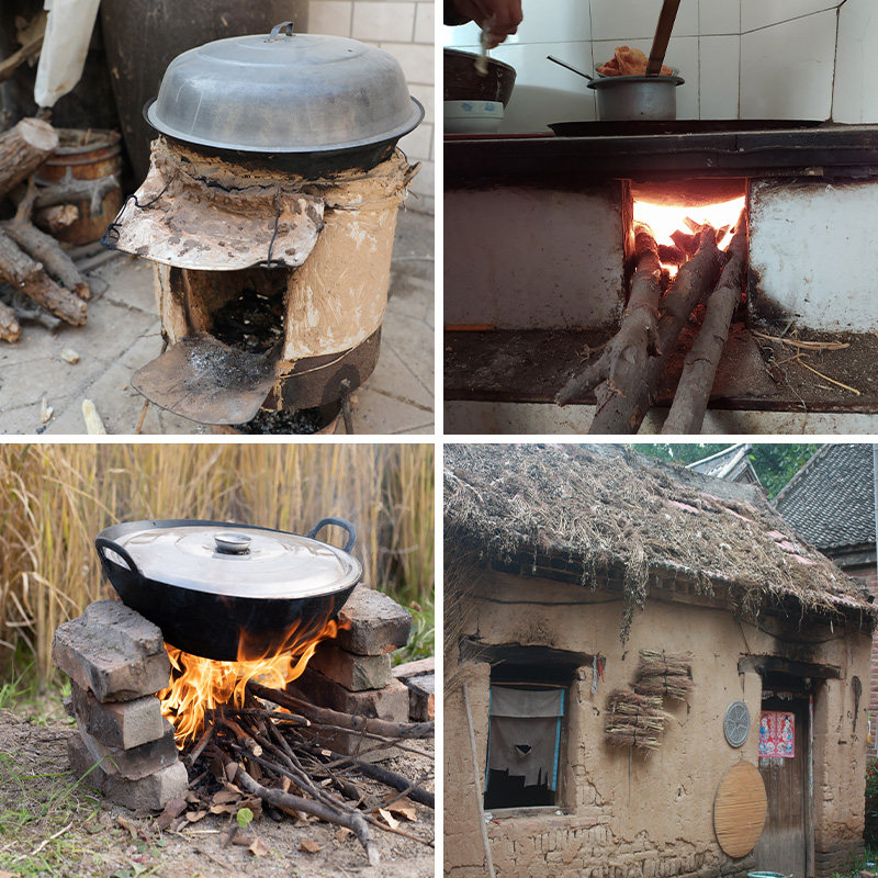 农村灶台老房子直播背景布3d立体壁纸画直播间老式烧锅土房子年代感