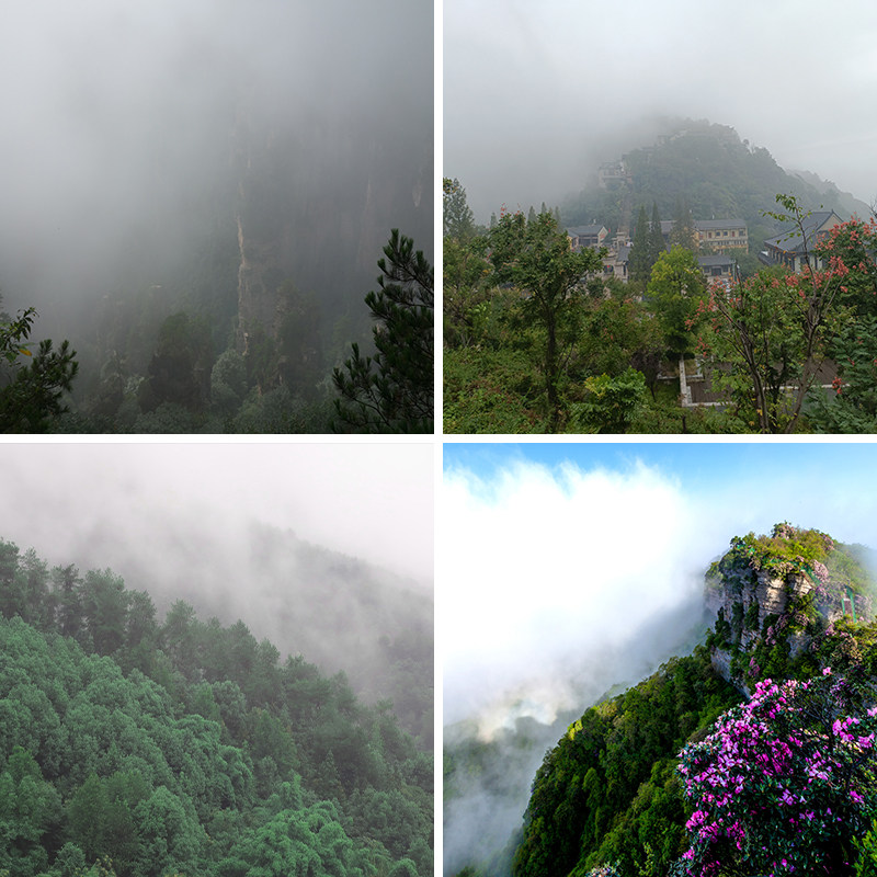 云山雾绕大山朦胧感直播背景布3d立体背景墙网红抖音快手风景大自然高级感场景布置可定制壁纸画直播间