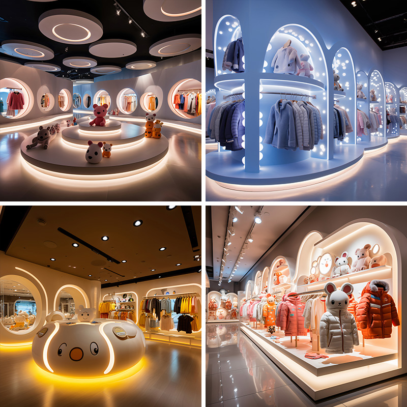 童装儿童高端淘宝抖音快手服装店母婴产品喷绘拍摄场景布置装饰大气直播背景布3d立体背景墙高清可移动网红