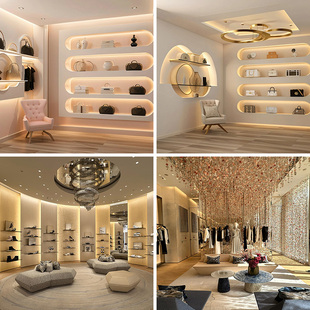 奢饰品直播间场景布置背景布包包女装男女服装壁布珠宝店高级感网红拍照区主播抖音快手可移动氛围感新款5d