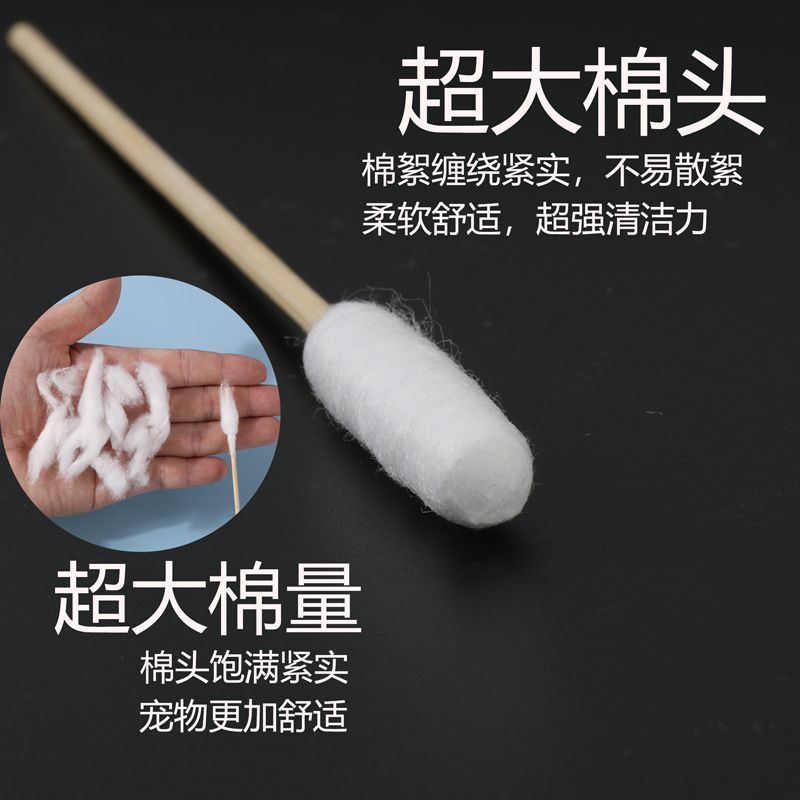 宠物耳朵清洁棉签加长棉棒竹棒
