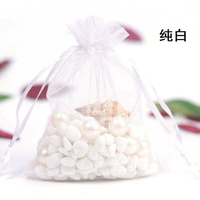 欧根收纳网纱束口袋香包空袋子香囊透明干花礼品收纳抽拉绳口袋