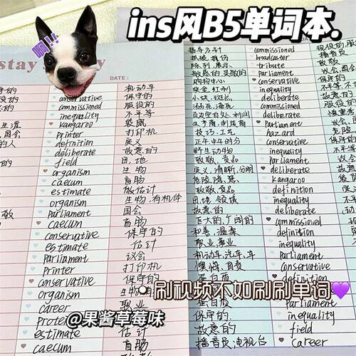 韩系风英语单词本自制手账拍纸本