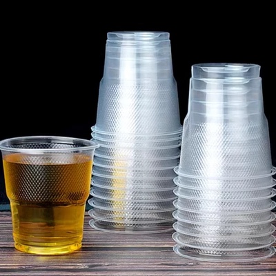 一次性塑料喝水杯家用隔热小号饮水杯商用加厚款180ml塑杯