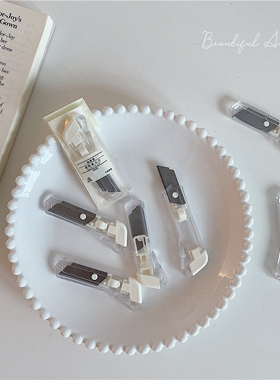 ins无印风美工刀开箱刀创意小刀美工裁纸刀迷你便携式拆快递小刀.