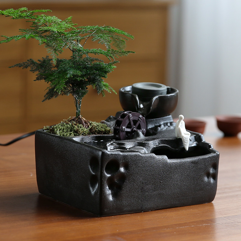 茶桌面时来运转流水摆件循环水客厅招财办公室内鱼缸装饰球风水轮,家居饰品,装饰摆件,淘宝优惠券,粉丝福利购,淘宝优惠卷