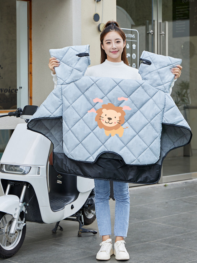 电动摩托车挡风被冬季加绒加厚电瓶自行车挡风防风罩冬款防水防雨