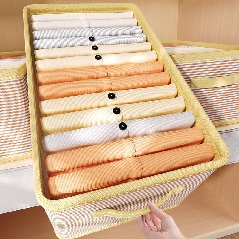 衣服收纳盒装大容量收纳箱衣柜裤子整理箱居家布艺可折叠储物家用