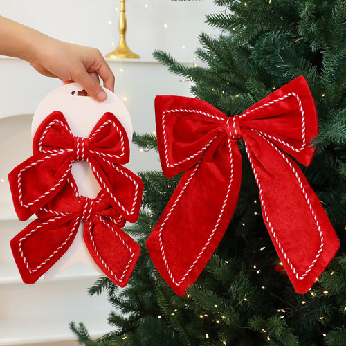 圣诞节装饰品红色蝴蝶结挂饰