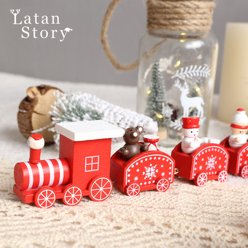 圣诞节木质儿童场景布置节日用品