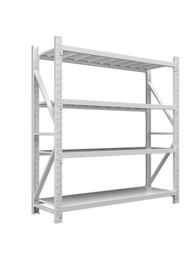 臻远仓储货架置物架1500*600*2000 300kg承重灰白色四层主架