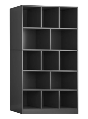 臻远 木质书架 ZY-ZB-01 长100cm 宽30cm 高200cm (雅黑色 )