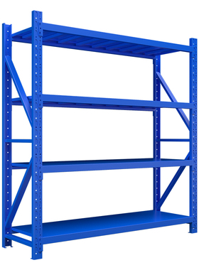 臻远 ZY-NW-HJ-07 仓储货架 四层中型主架蓝色 1200*600*2000