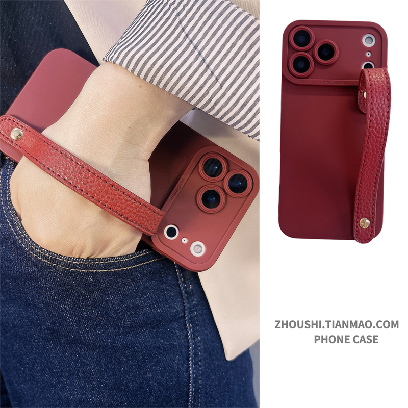 酒红色腕带新年款马年适用vivo IQOO neo9/8/7/6/5手机壳pro高级感neo9s pro+软z9女新款turbo保护套Z10X简约