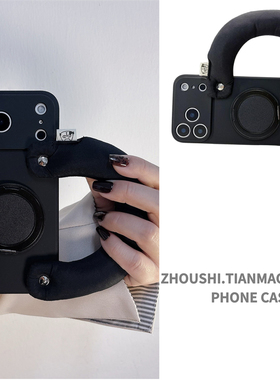 2025新款黑色手提腕带适用vivox200s手机壳x300pro支架x100女x90高级感s30/s20/s19/s18/s17全包y500保护套潮