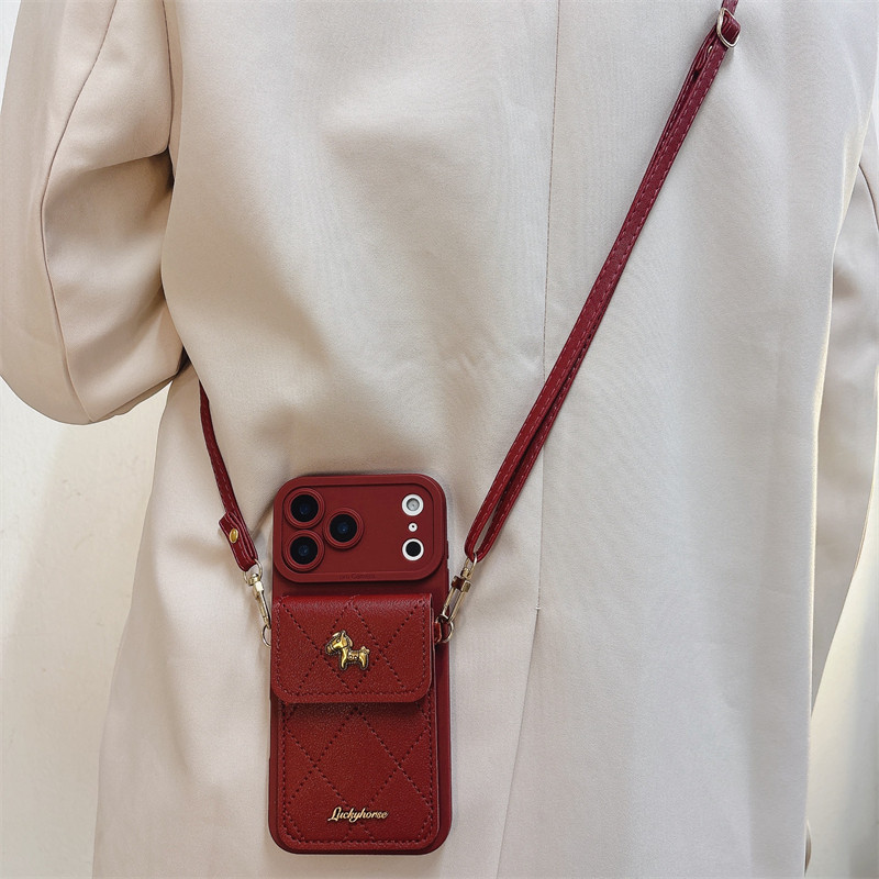 金属酒红小马零钱卡包适用适用小米17/15/14/13手机壳pro高级感红米note15R/12/11新款K70女K60斜挎K50保护套,3C数码配件,手机保护套/壳,淘宝优惠券,粉丝福利购,淘宝优惠卷
