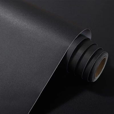 全黑色背景墙贴家具纯黑色贴纸自粘墙纸磨砂膜电脑桌面家具翻新