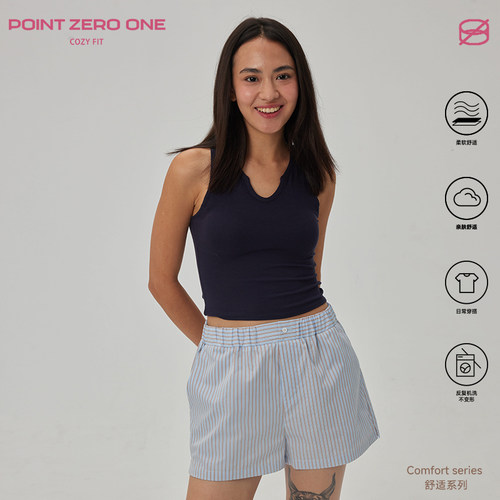 COZYFIT舒适居家条纹纯棉短裤女