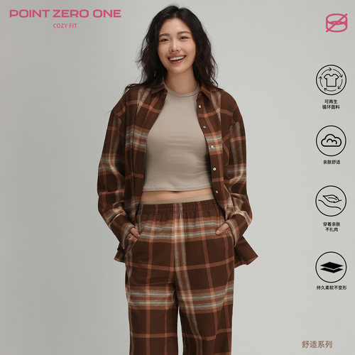 COZYFIT新款宽松休闲格子衬衫