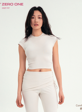 COZY FIT舒适系列后镂空短袖内搭圆领t恤女运动休闲冰感白色