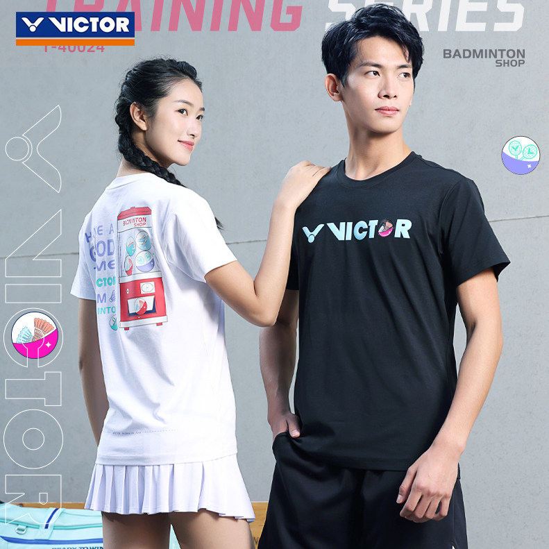 VICTOR威克多羽毛球服胜利夏季速干透气训练运动针织短袖T-40024