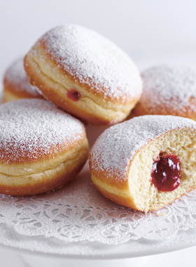 健康柏林人草莓馅花生油炸制不油腻德式甜甜圈Berliner5个