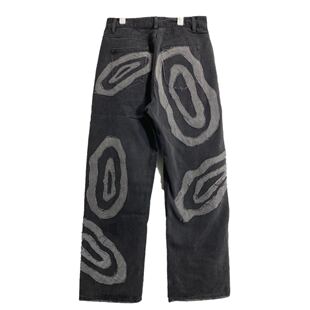 Without Me/1of remake 小众独特设计水洗做旧拼接手工宽松牛仔裤