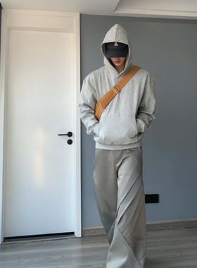 Without Me/REBELTOREBEL 短宽Boxy版型进口双面布420G雪花灰卫衣