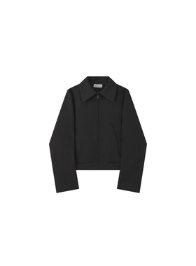 Without Me/Gottarelax 25FW 黑色修身利落简约两片袖短款外套