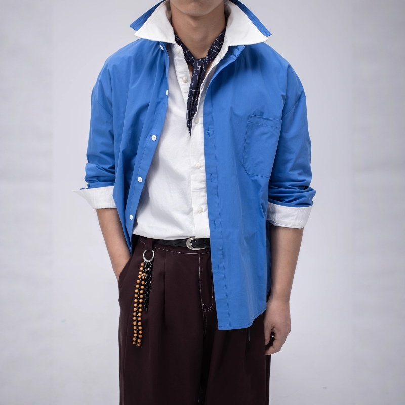 埃及棉东丽挺阔休闲剪裁法式长袖