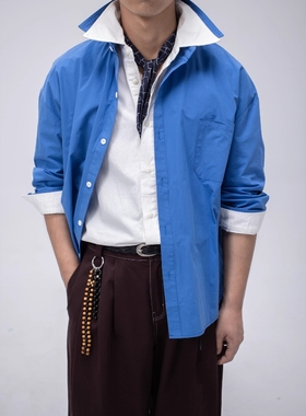 Without Me/Amalga mation 埃及棉东丽挺阔休闲剪裁法式长袖衬衫