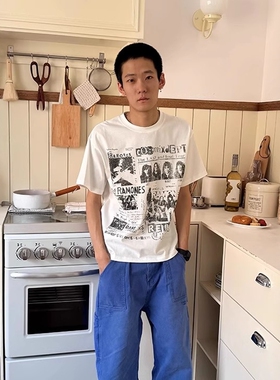 Without Me/ SUNINWAVE纯棉雷蒙斯乐队海报二本针数码印花短袖