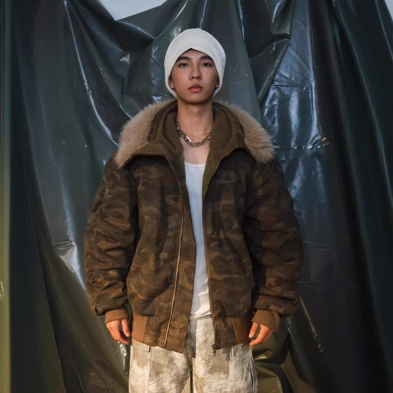 重磅外套美式复古设计感夹克