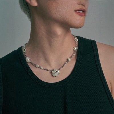 合金不锈钢人造珍珠520珍珠项链