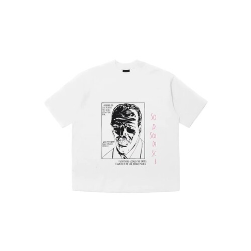 白色音速青年小领口纯棉短袖