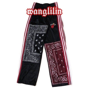 Without Me/手工定制1of1 remake拼接腰果花nba出场休闲裤排扣裤